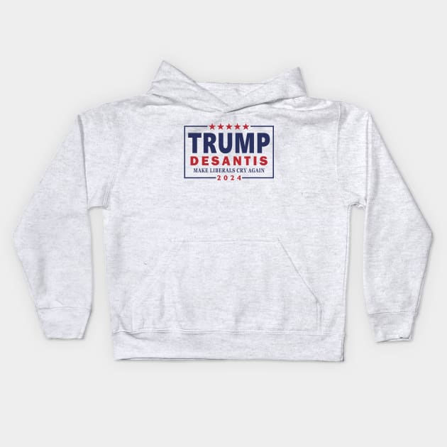 Donald Trump Ron DeSantis 2024 Kids Hoodie by Etopix